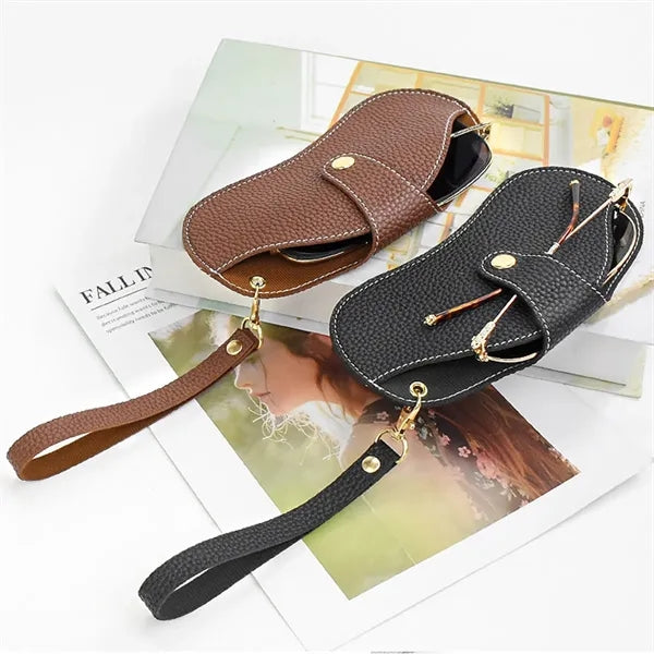 Slim Portable Neck Scratch-resistant Leather Glasses Pouch
