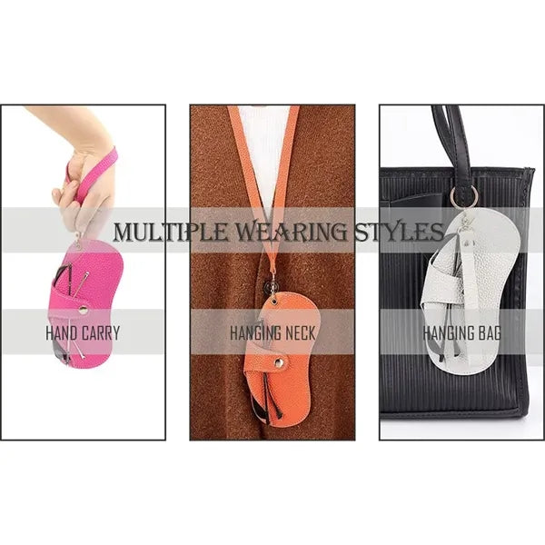 Slim Portable Neck Scratch-resistant Leather Glasses Pouch