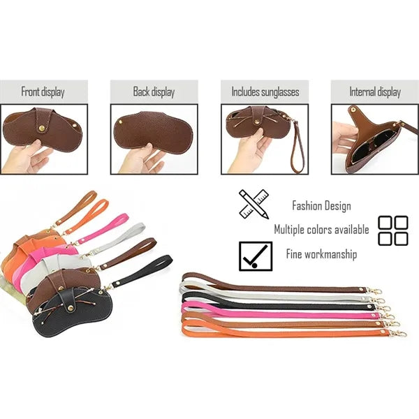 Slim Portable Neck Scratch-resistant Leather Glasses Pouch