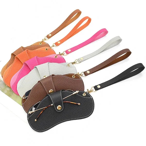 Slim Portable Neck Scratch-resistant Leather Glasses Pouch