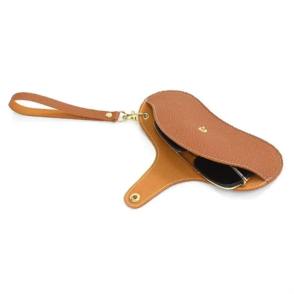 Slim Portable Neck Scratch-resistant Leather Glasses Pouch