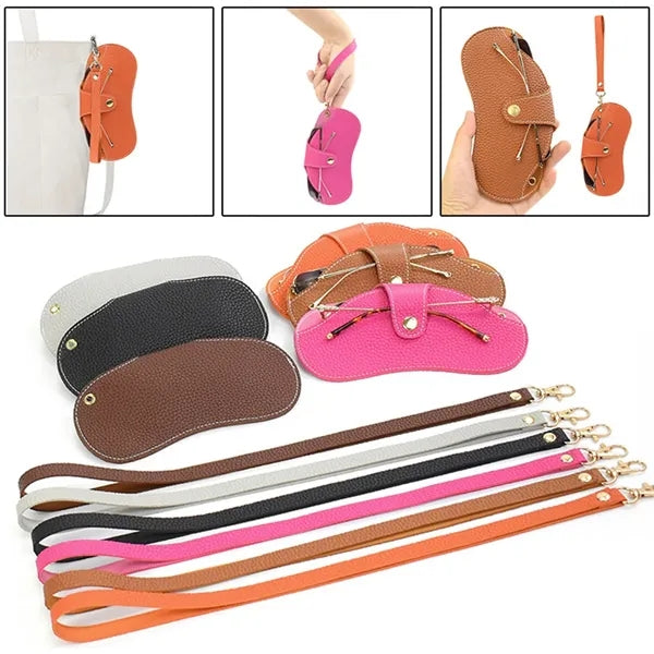 Slim Portable Neck Scratch-resistant Leather Glasses Pouch