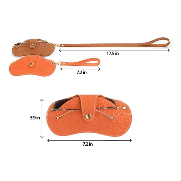 Slim Portable Neck Scratch-resistant Leather Glasses Pouch
