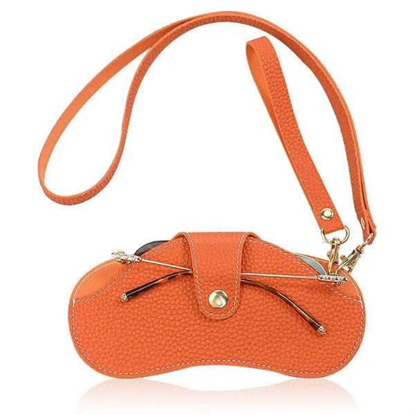 Slim Portable Neck Scratch-resistant Leather Glasses Pouch