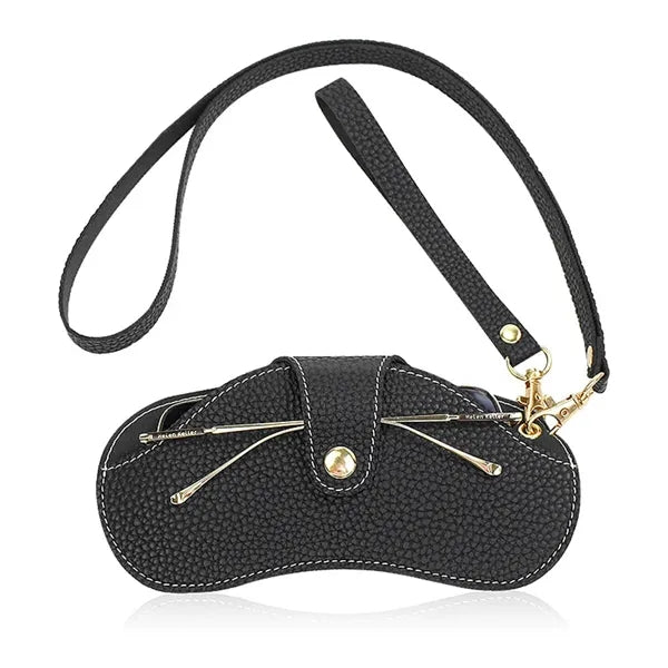 Slim Portable Neck Scratch-resistant Leather Glasses Pouch