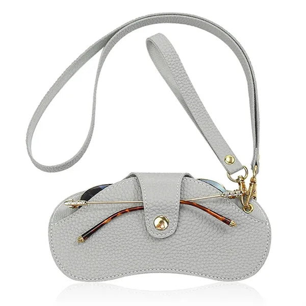 Slim Portable Neck Scratch-resistant Leather Glasses Pouch