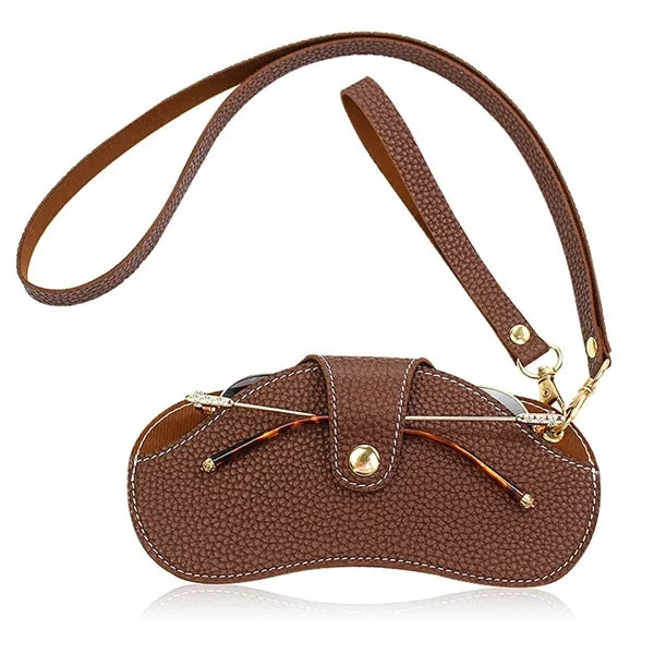 Slim Portable Neck Scratch-resistant Leather Glasses Pouch