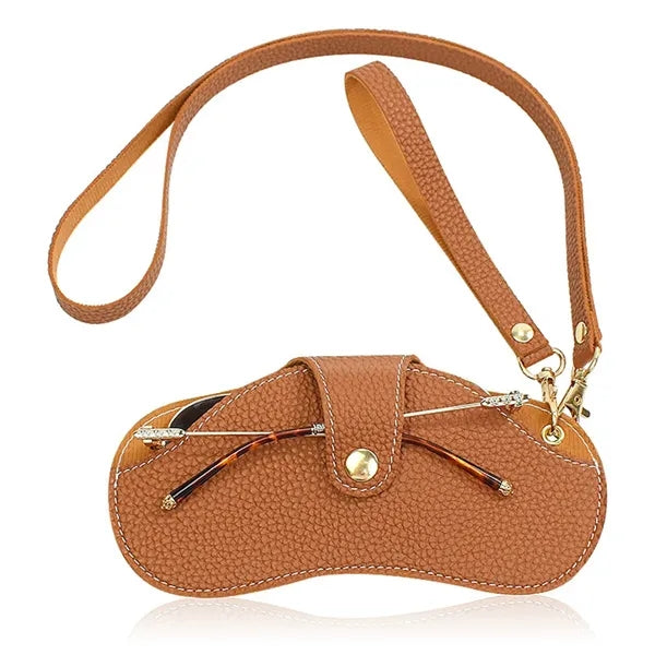 Slim Portable Neck Scratch-resistant Leather Glasses Pouch