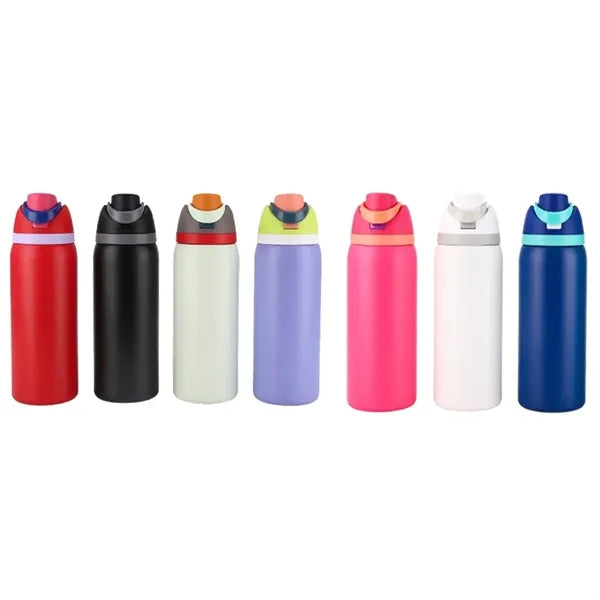 16 Oz Insulated Stainless Steel Water Bottle with Straw