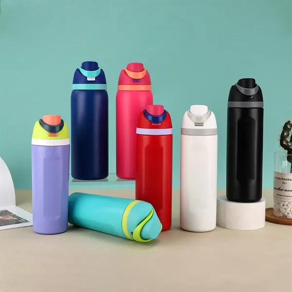 16 Oz Insulated Stainless Steel Water Bottle with Straw