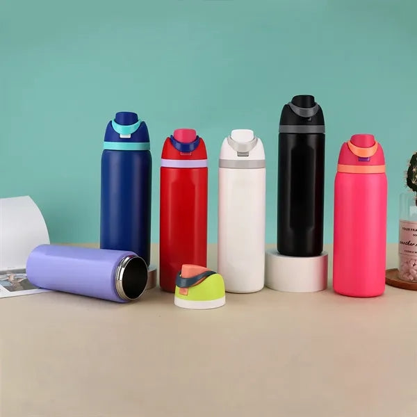 16 Oz Insulated Stainless Steel Water Bottle with Straw