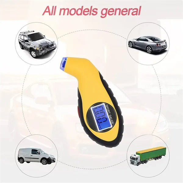 Tire Pressure Gauge with Backlit LCD and Non-Slip Grip