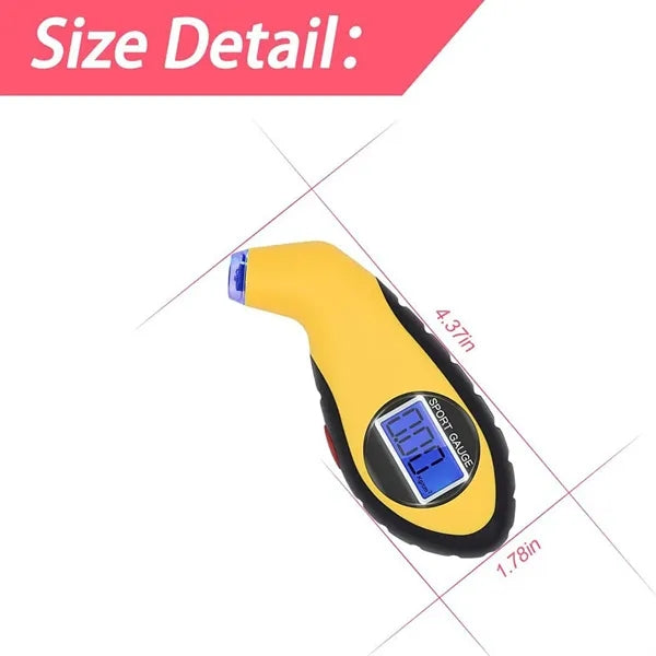 Tire Pressure Gauge with Backlit LCD and Non-Slip Grip