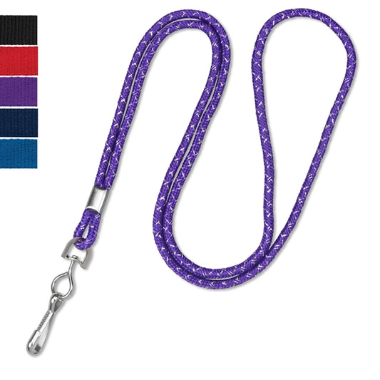 1/8" Blank Metallic Non-Breakaway Lanyards with Swivel Hook