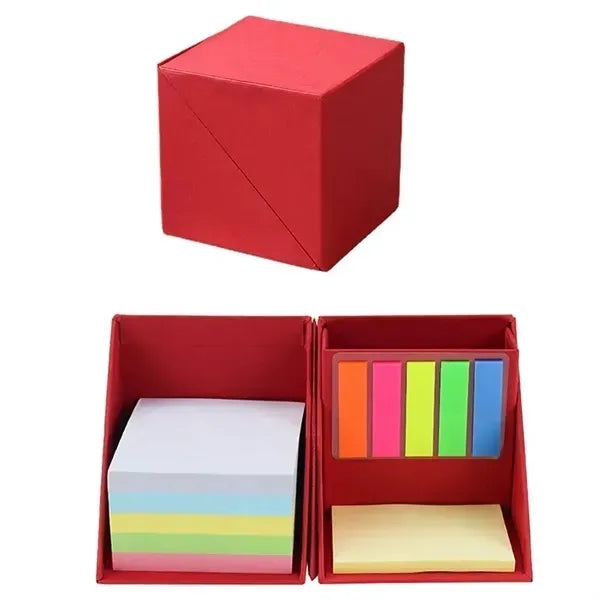 Recycled Folding Cube Desktop Organizer with Sticky Notes