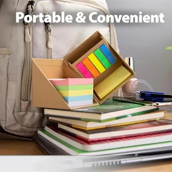 Recycled Folding Cube Desktop Organizer with Sticky Notes