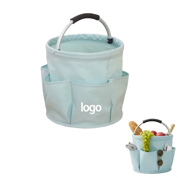 Oxford Cloth Picnic Carrier With Grip Organizer Pockets