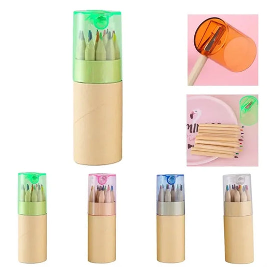 12 Colored Pencil Set in Tube w/Sharpener