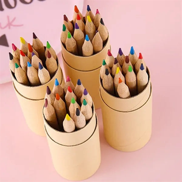 12 Colored Pencil Set in Tube w/Sharpener