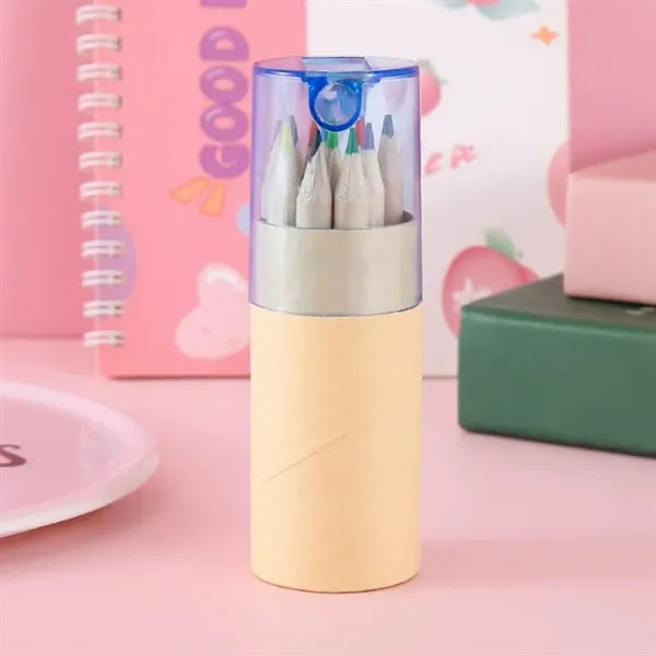 12 Colored Pencil Set in Tube w/Sharpener