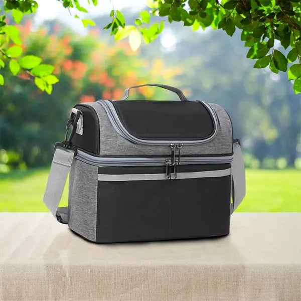 Double-Layer Large Capacity Insulated Crossbody Lunch Bag