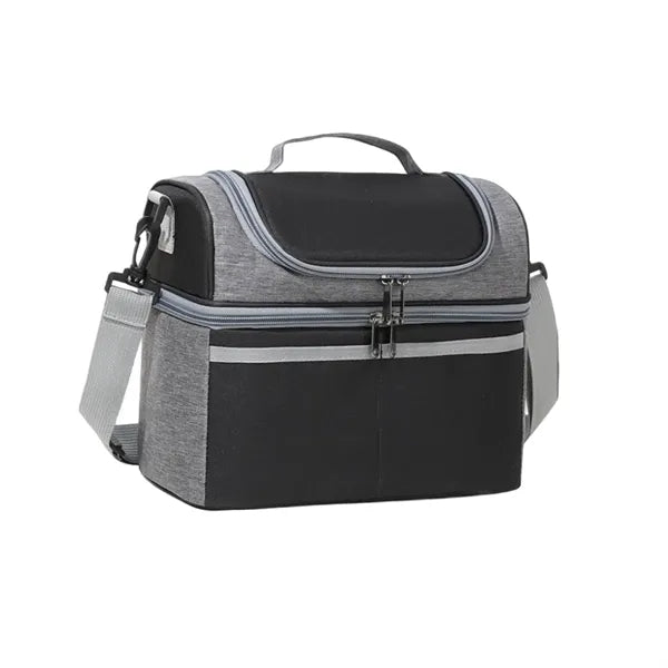 Double-Layer Large Capacity Insulated Crossbody Lunch Bag