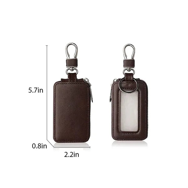 Universal PU Leather Zipper Car Key Pouch