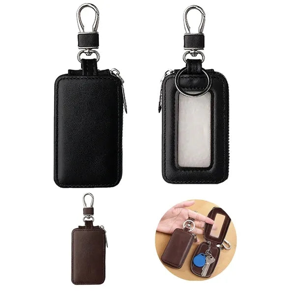 Universal PU Leather Zipper Car Key Pouch