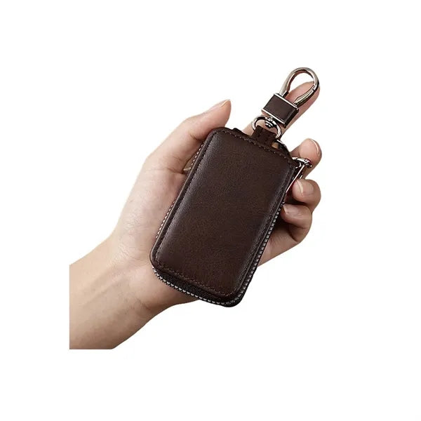 Universal PU Leather Zipper Car Key Pouch