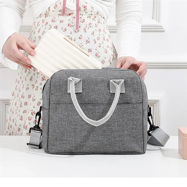 Large Capacity Portable Enforced Handle Lunch Cooler Bag