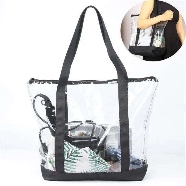 Clear Shopping Bag Security Work Tote Shoulder Bag