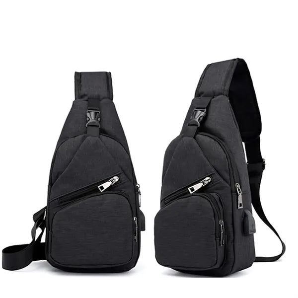 Waterproof Crossbody Sling Bag With USB Charging Port