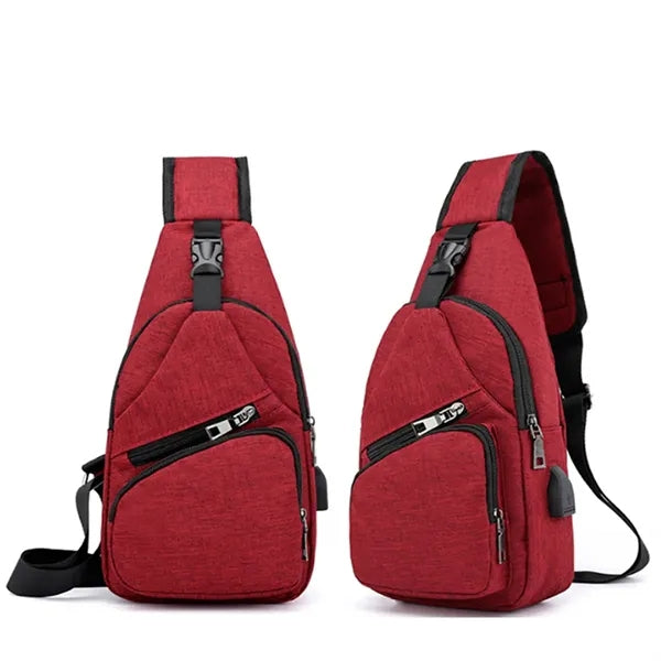 Waterproof Crossbody Sling Bag With USB Charging Port