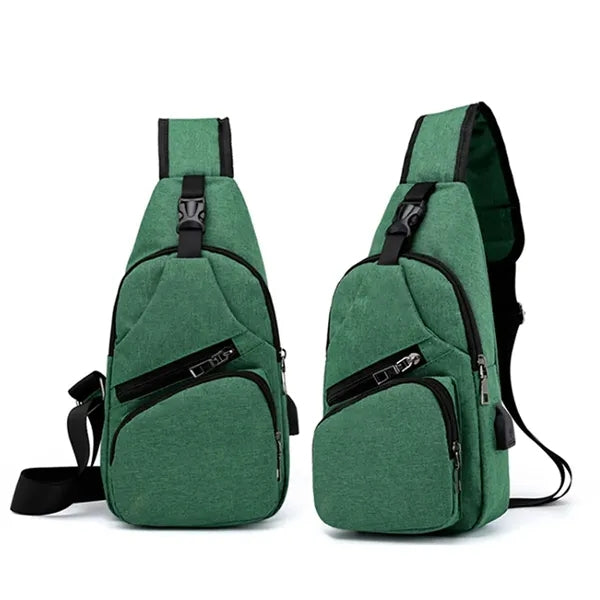 Waterproof Crossbody Sling Bag With USB Charging Port