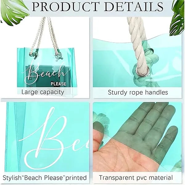 Clear Beach Tote Bag Transparent Plastic PVC