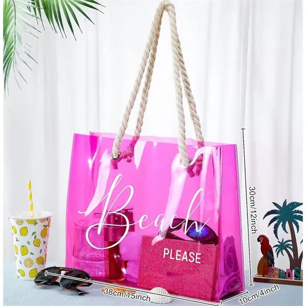 Clear Beach Tote Bag Transparent Plastic PVC