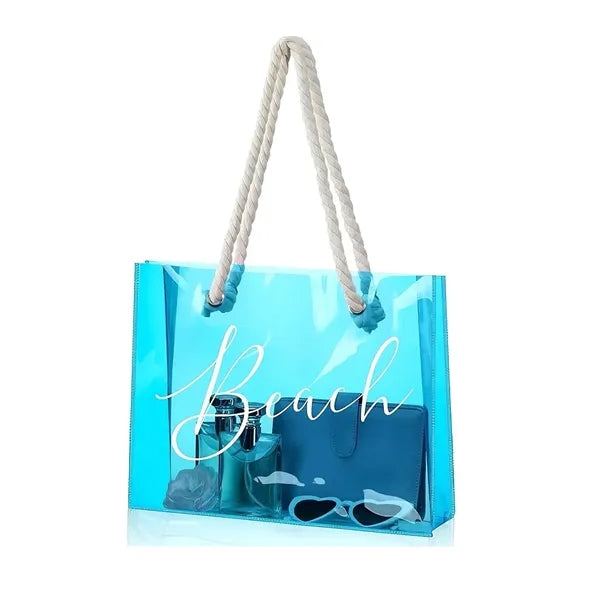 Clear Beach Tote Bag Transparent Plastic PVC