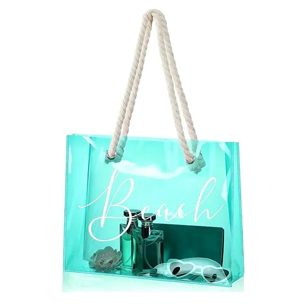 Clear Beach Tote Bag Transparent Plastic PVC