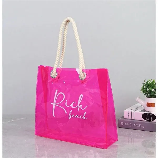 Clear Beach Tote Bag Transparent Plastic PVC