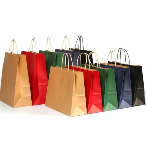Kraft Paper Portable Paper Shopping Bag With Handle