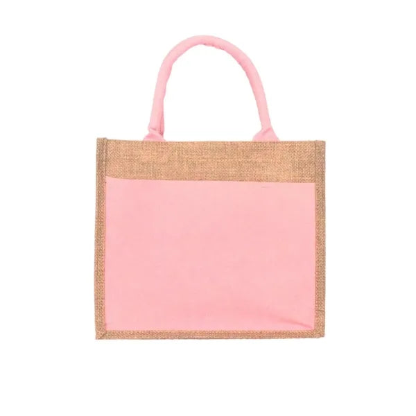 Canvas Patchwork Linen Flat Bottom Minimalist Tote Bag