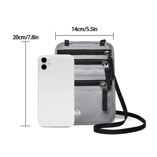 Travel Neck Wallet with RFID Blocking