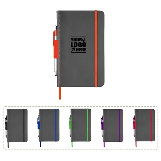 Small Pocket Sized Notebook with Pen Holder And Gelpen