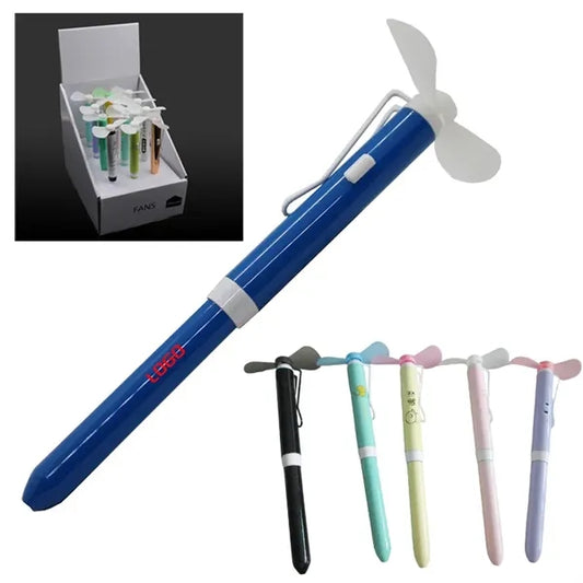 2 in 1 Metal Hand Pocket Twisting Ballpoint Pen with Fan