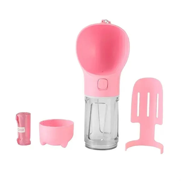 3 in 1 Pet Water Bottle, Poop Bag & Food Dispenser