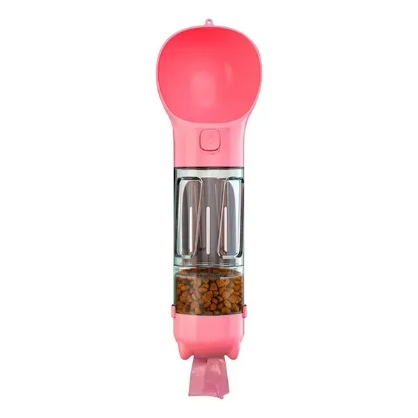 3 in 1 Pet Water Bottle, Poop Bag & Food Dispenser