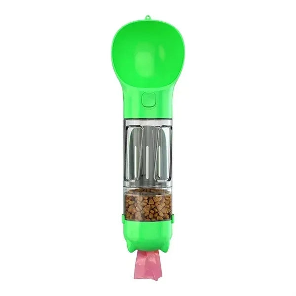 3 in 1 Pet Water Bottle, Poop Bag & Food Dispenser