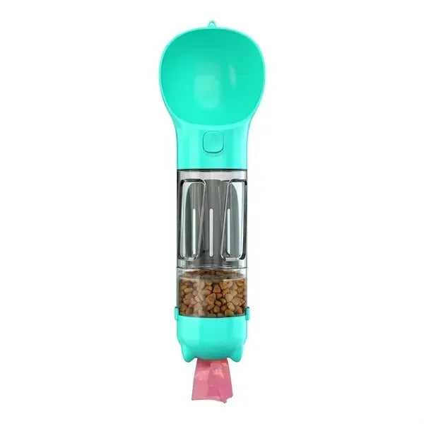 3 in 1 Pet Water Bottle, Poop Bag & Food Dispenser
