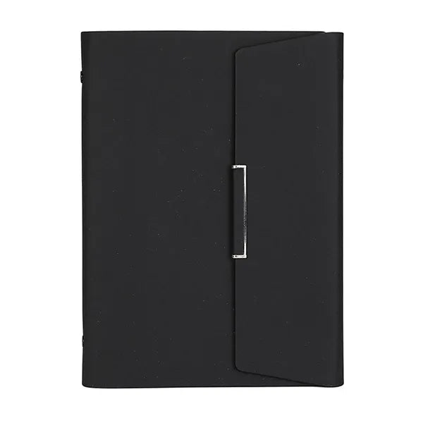 A5 PU Leather Loose Leaf Magnetic Notebook w/ Card Slots