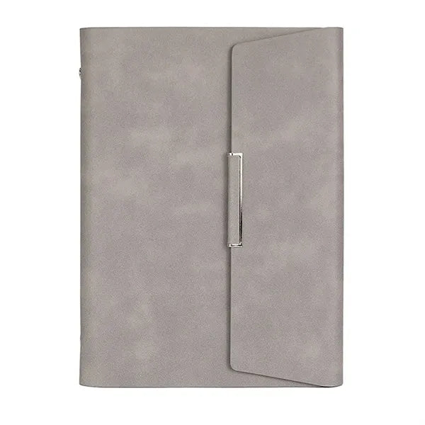 A5 PU Leather Loose Leaf Magnetic Notebook w/ Card Slots